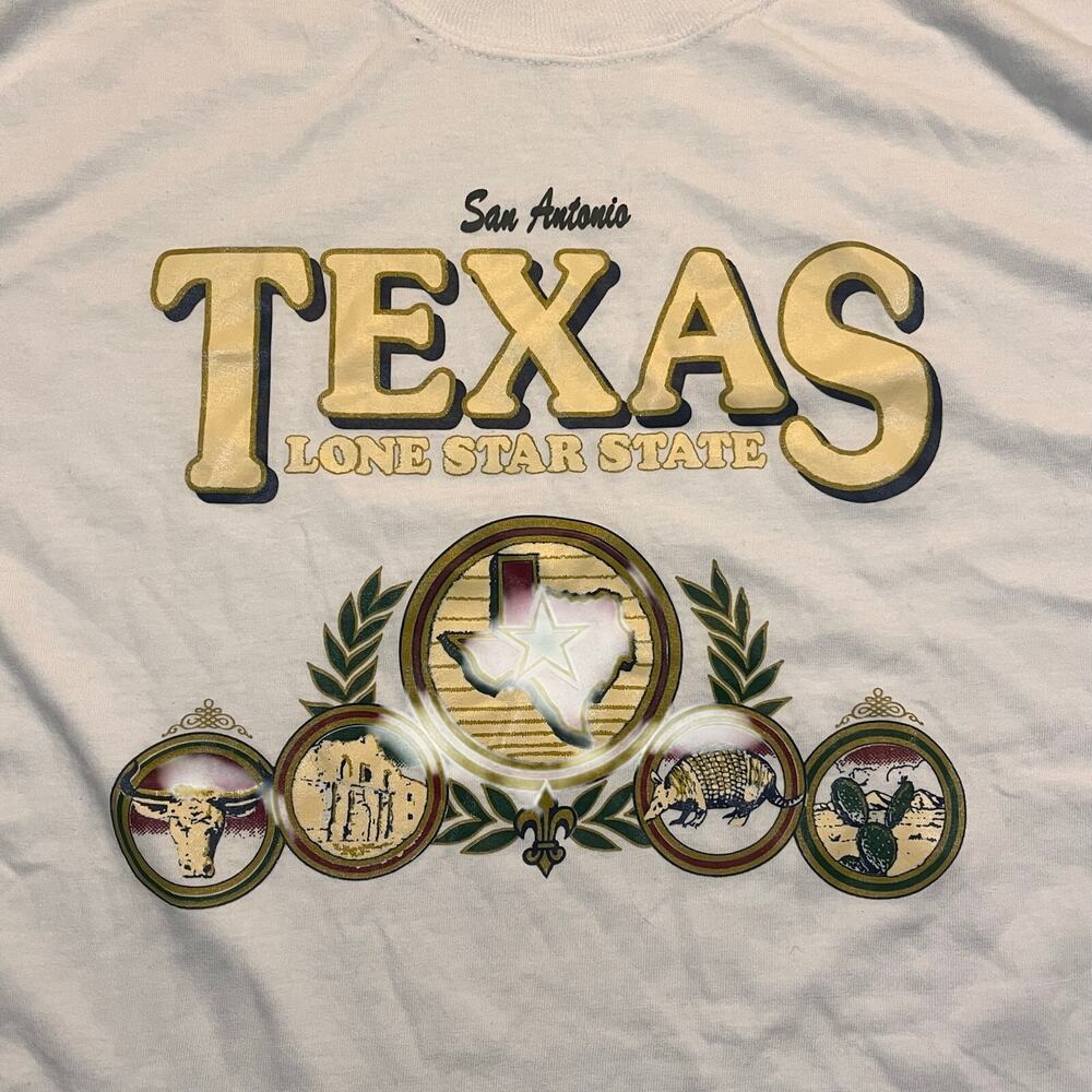 San Antonio‎ Texas Men 3XL White Short Sleeve Shirt Basic Print Light Weight